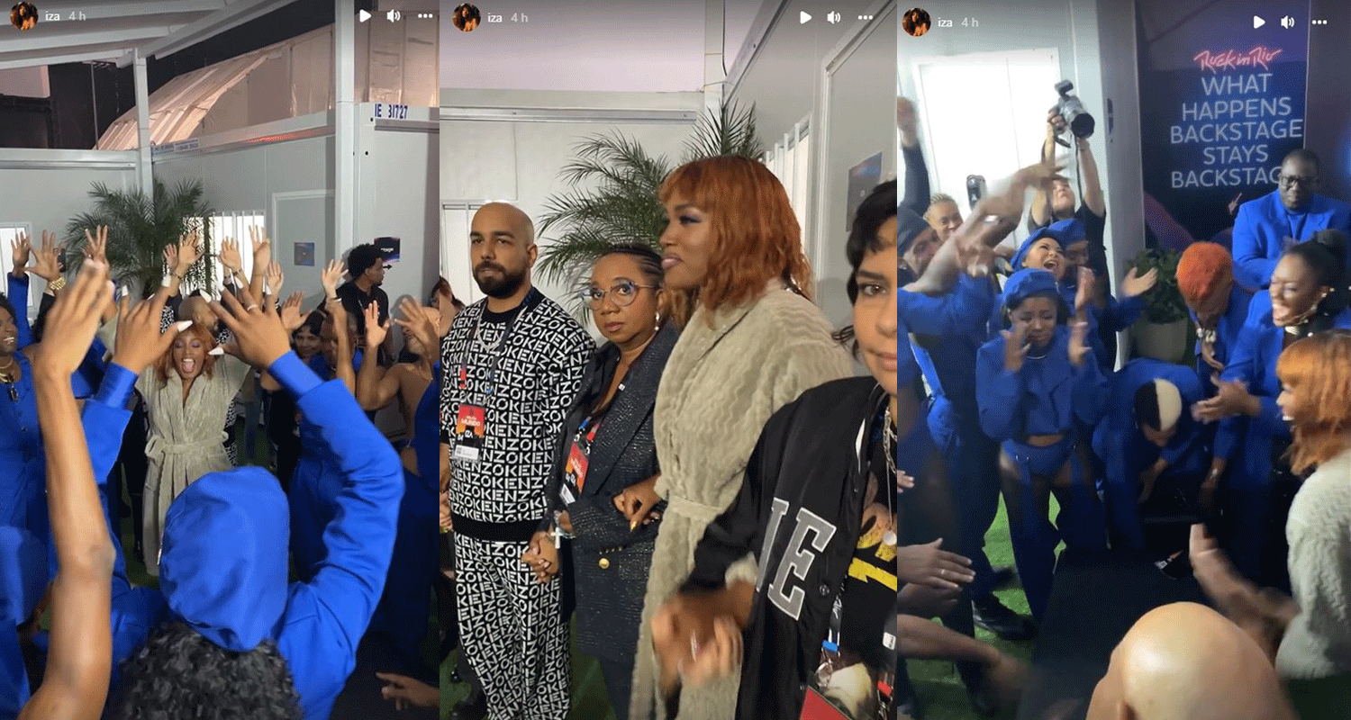 Iza mostra momento de emoção com equipe em camarim antes de subir ao palco do Rock in Rio: 'Amo vocês'