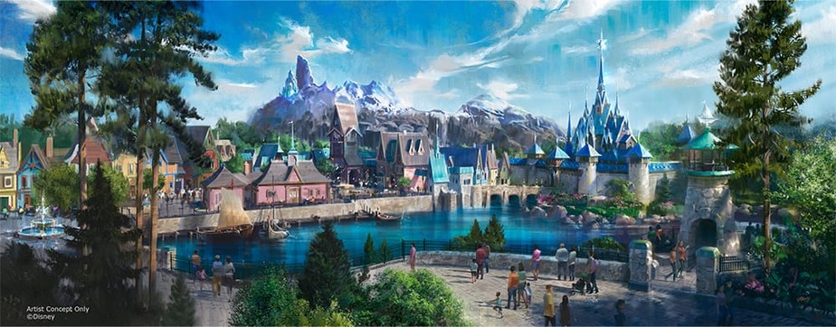 Área inspirada em 'Frozen', que deverá ser inaugurada na Disneyland Paris, na França, no segundo semestre de 2023