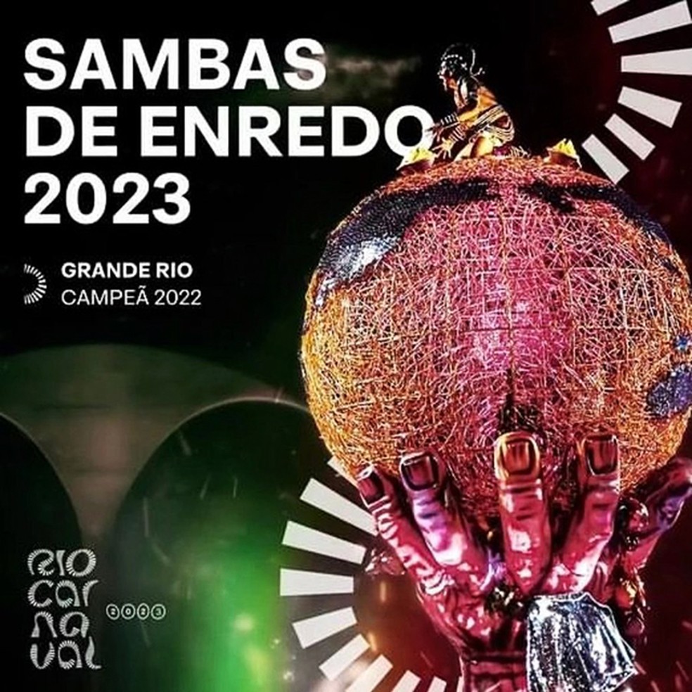 Capa da edição em CD do disco 'Sambas de enredo 2023 – Rio Carnaval' — Foto: Divulgação