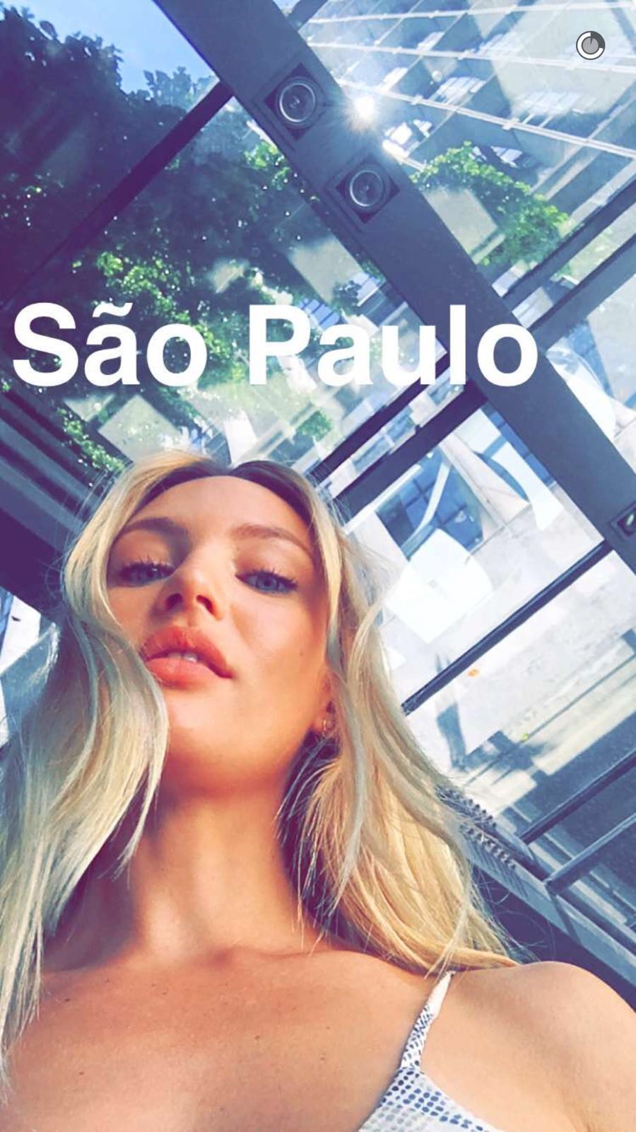 Candice em São Paulo (Foto: Reprodução/ Snapchat)