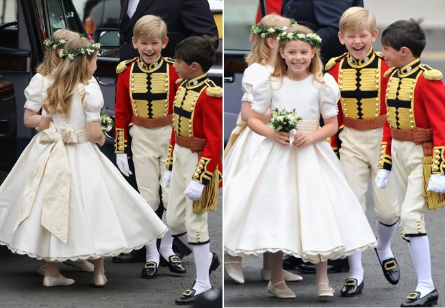 As quatro daminhas e os dois pagens: todos parentes de William e Kate (Foto: Getty Images)
