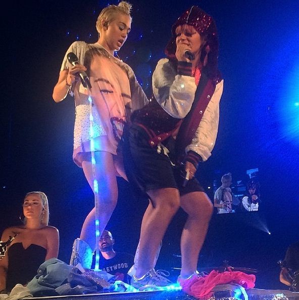 Lily Allen e Miley Cyrus (Foto: Reprodução/Instagram)