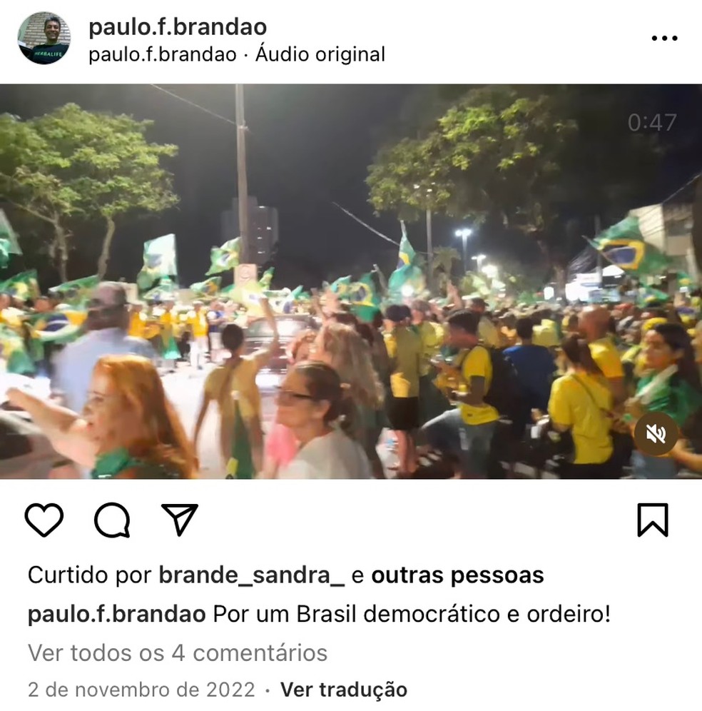 Militar aposentado preso em Brasília se apresentava como representante comercial de uma empresa de suplementos alimentares e fazia postagens de apoio a Bolsonaro — Foto: Reprodução/Redes sociais