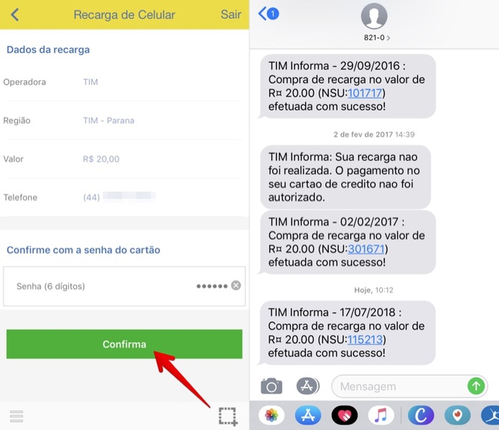 Digite a sua senha para confirmar a operação (Foto: Reprodução/Helito Bijora)