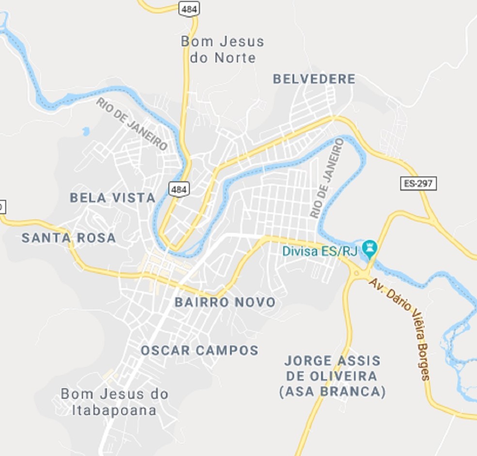 Ponte entre Bom Jesus do Itabapoana e Bom Jesus do Norte Ã© a divisa terrestre entre os estados do RJ e ES (Foto: Google Maps/ReproduÃ§Ã£o)
