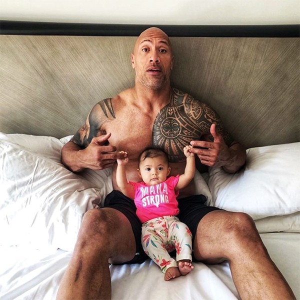 Dwayne 'The Rock' Johnson e a filha Tia Gianna (Foto: Instagram)
