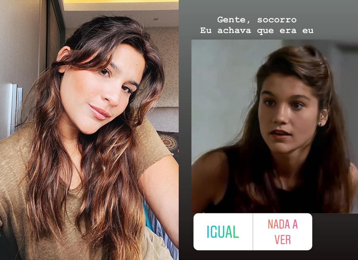 Giulia Costa se surpreende com foto de Flávia Alessandra jovem (Foto: Reprodução/Instagram)