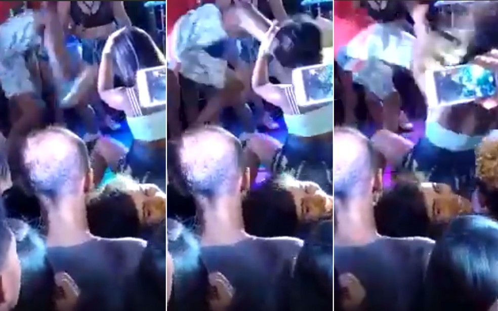 Vídeo mostra momento em que mulher leva chute no rosto  — Foto: Reprodução/YouTube
