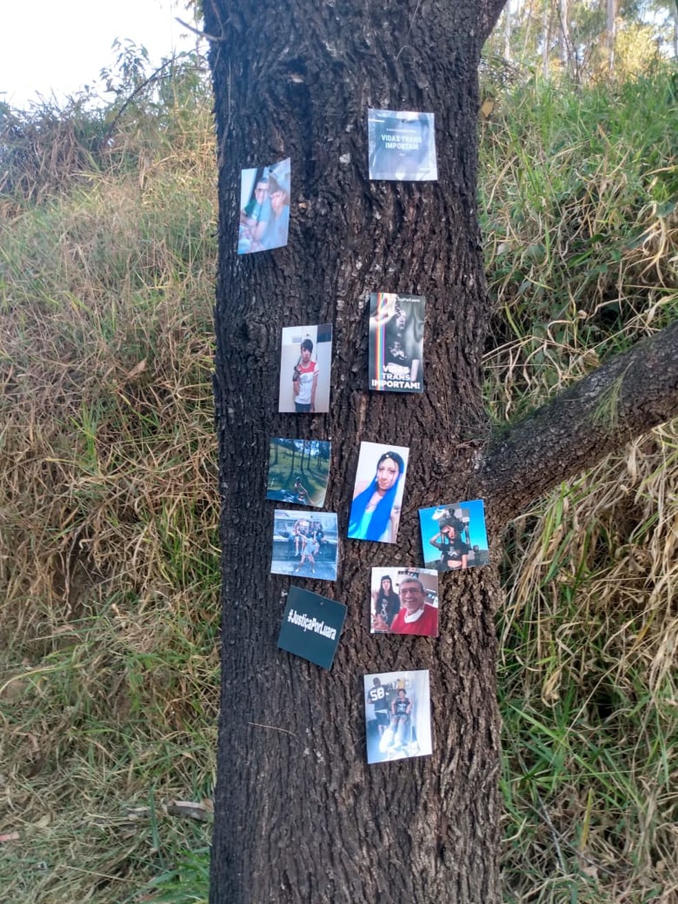 Fotos de Luara Redfield foram locadas no local onde ela foi encontrada morta em Mairinque — Foto: Luis Henrique Leandro Ferreira/Arquivo Pessoal