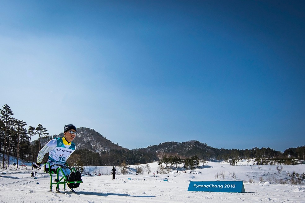 Cristian Ribera nas Paralimpíadas de Inverno de PyeongChang — Foto: Marcio Rodrigues/MPIX/CPB