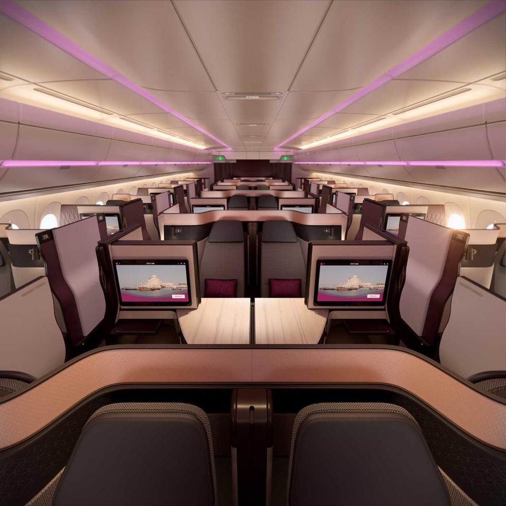 Flamengo vai viajar em luxuoso voo fretado para Doha — Foto: Qatar Airways
