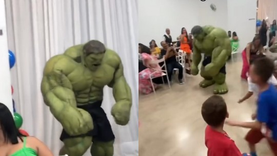 Vídeo: Personagem do Hulk assusta crianças em festa de aniversário e viraliza