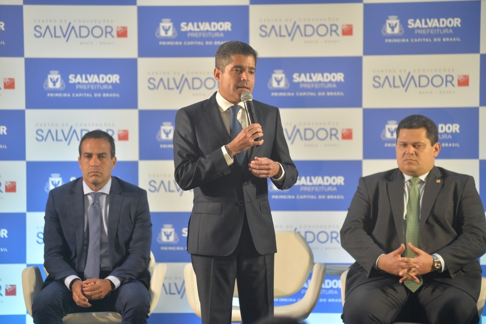 ACM Neto esteve presente na inauguração do Centro de Convenções — Foto: Max Haack/Ag Haack