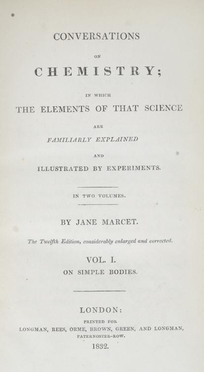 Conversations on Chemistry, Intended More Especially for the Female Sex, escrito por Janet Marcet (Foto: Wikimedia Commons)