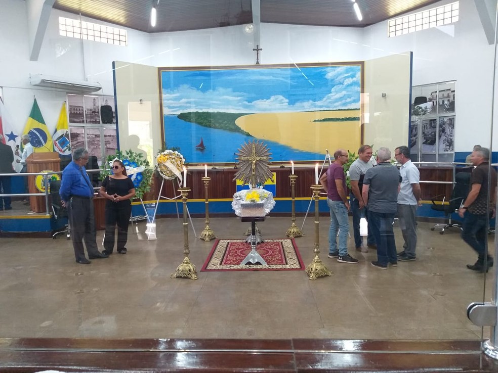 Velório do Dr. Alvaro Duarte na Câmara de Santarém — Foto: Reprodução/Redes Sociais