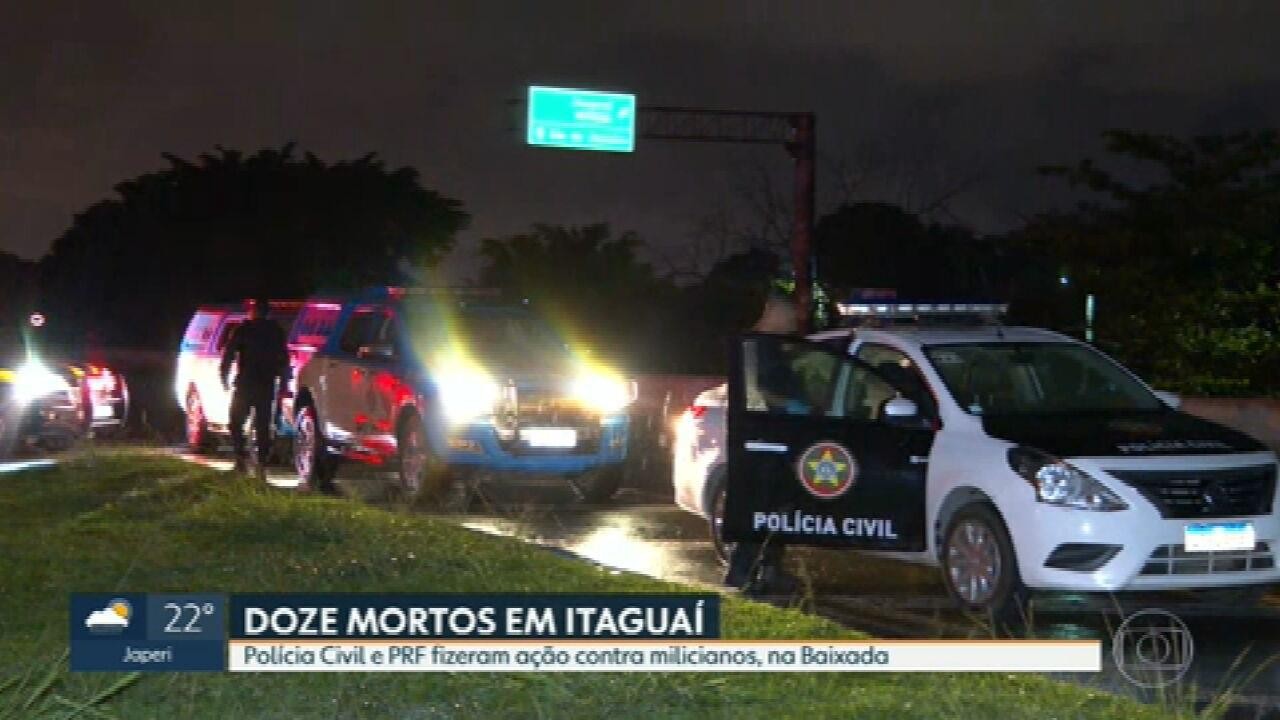 Doze suspeitos morrem em operação policial contra milicianos, em Itaguaí