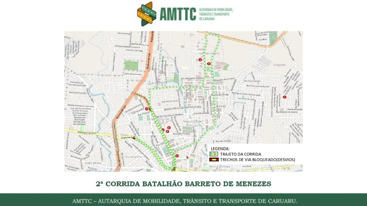Ruas do Centro de Caruaru são interditadas para evento esportivo neste domingo (4)