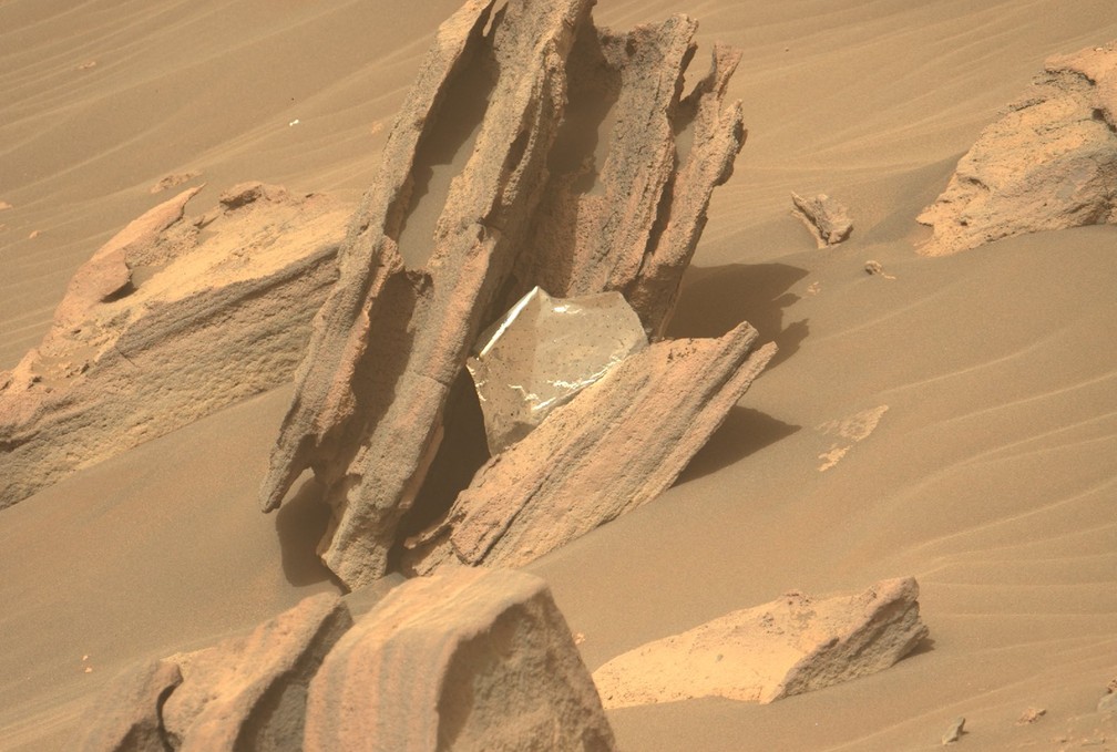 Material encontrado pelo robô Perseverance em Marte. — Foto: Nasa