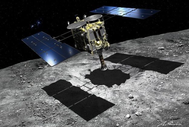 BBC: A sonda Hayabusa 2 está coletando amostras do asteroide Ryugu (Foto: JAXA / AKIHIRO IKESHITA)