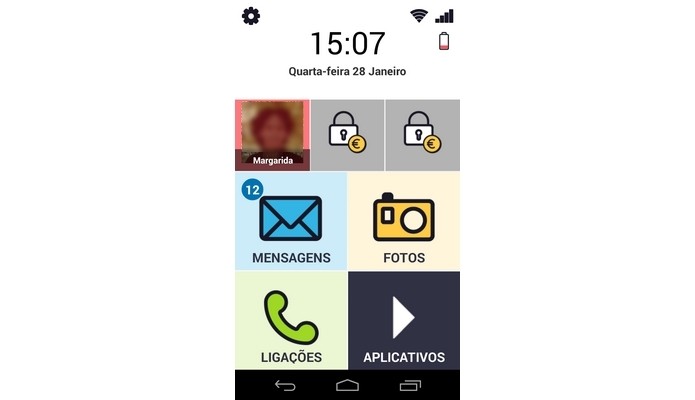 Tela inicial do Android redesenhada com Phonotto (Foto: Reprodução/ Raquel Freire)