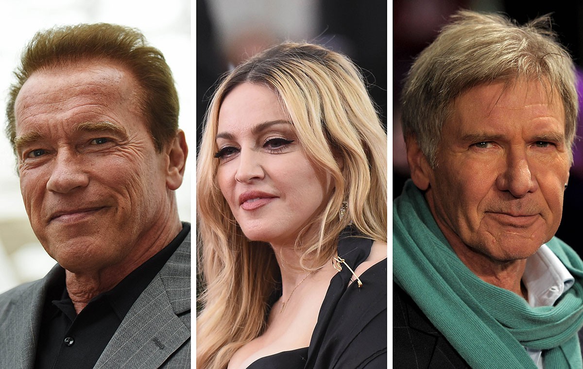 Arnold Schwarzenegger, Madonna e Harrison Ford estão entre os que perderam fortunas no divórcio (Foto: Getty Images)