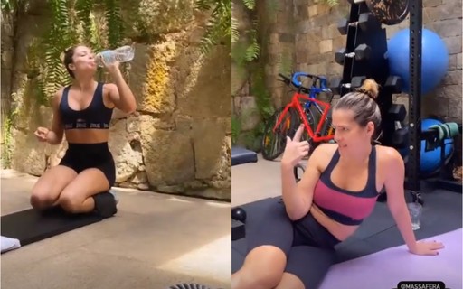 Ingrid Guimarães aproveita treino fitness com Grazi Massafera: “Verdadeiro incentivo” 