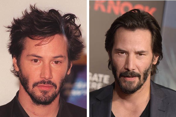 Keanu Reeves em 1999 e 2015 (Foto: Getty Images)