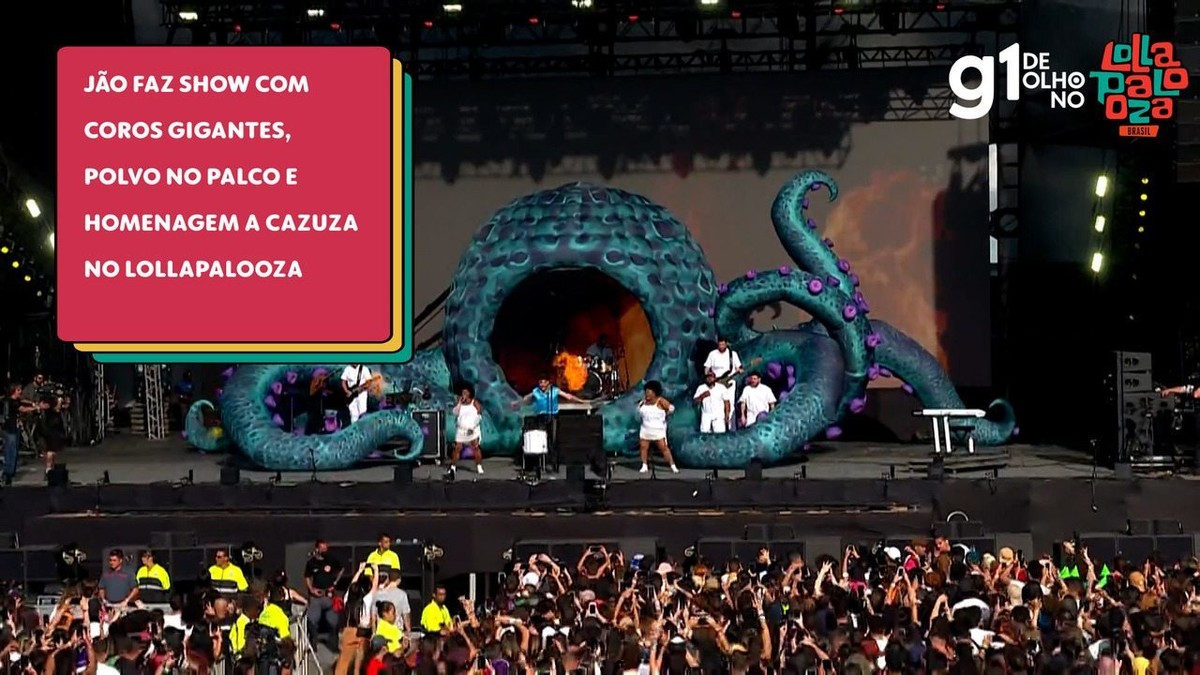 Jão faz display com coros gigantes, polvo no palco e homenagem a Cazuza no Lollapalooza |  Lollapalooza 2022