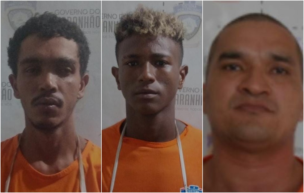 Três detentos fogem da Penitenciária Regional de Bacabal — Foto: Montagem/ g1