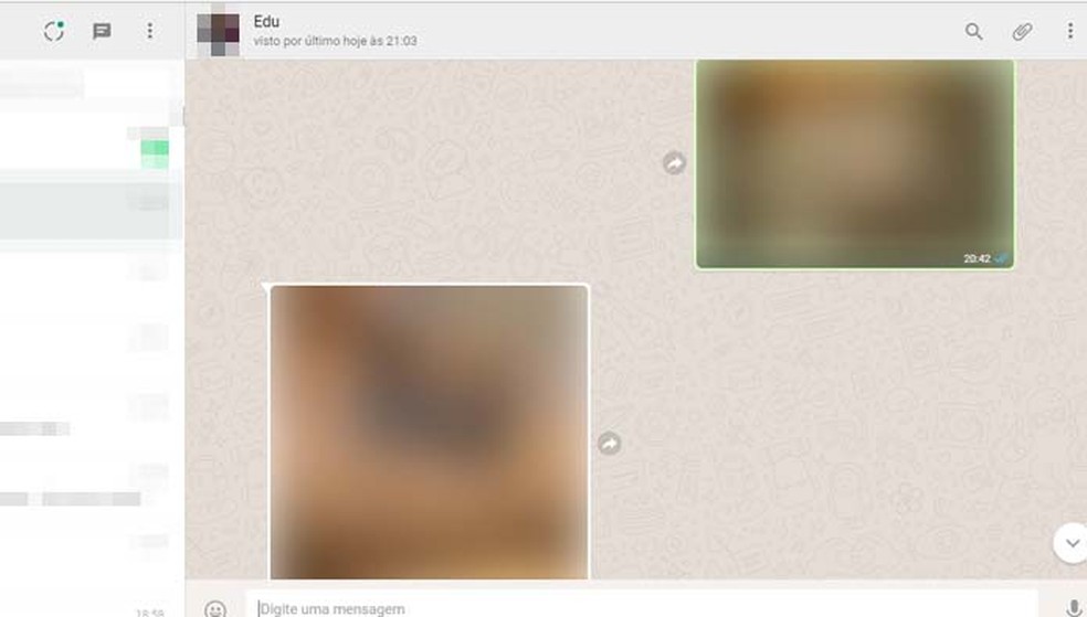 Com o plugin Blur WhatsApp, todas as imagens enviadas e recebidas pelo WhatsApp Web ficam borradas (Foto: Reprodução/ Taysa Coelho)