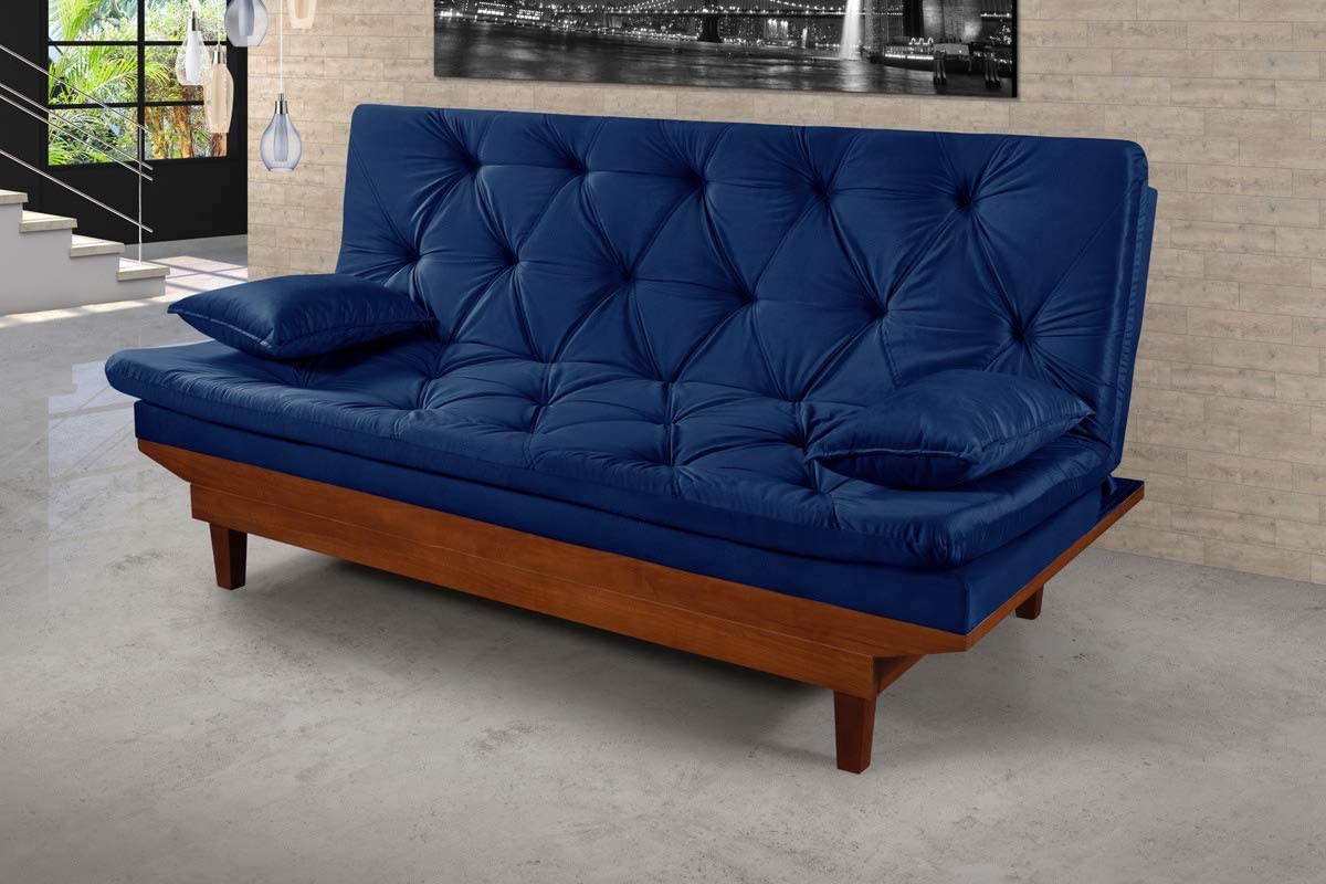  Sofá-cama azul marinho (Foto: Reprodução/Amazon)