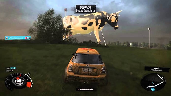 The Crew: há também uma vaca gigante escondida no cenário (Foto: Reprodução/YouTube)