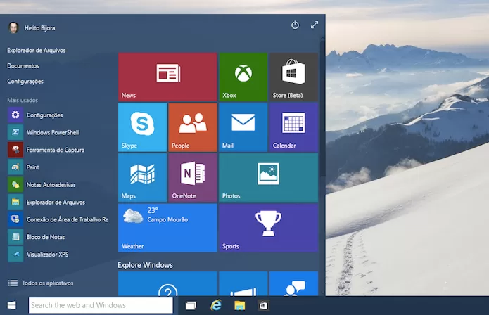 Windows 10 vai ganhar atualiza??o em breve (Foto: Reprodu??o/Helito Bijora)
