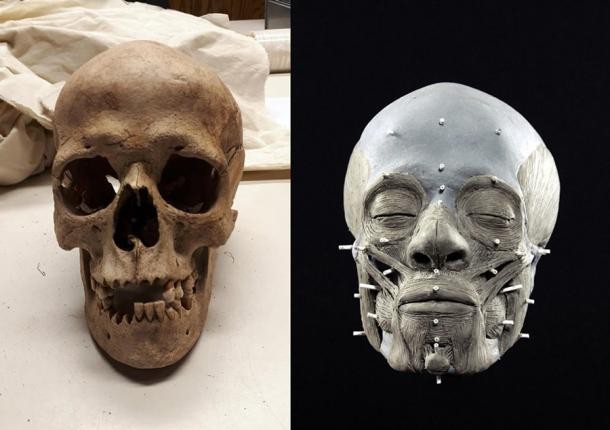 Crânio da mulher da Idade da Pedra utilizado para criar réplica  (Foto: Óscar Nilsson)