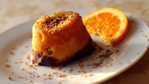 Casquinha crocante de chocolate faz toda diferença nesse bolo de laranja