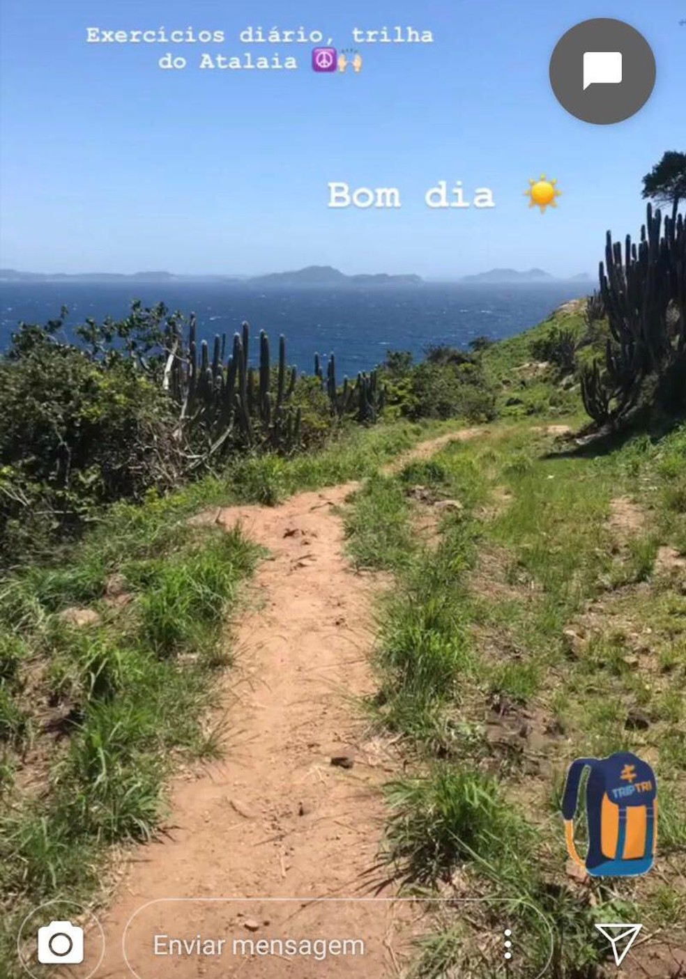 Turista de Florianópolis postou foto de trilha antes de desaparecer em Arraial do Cabo, no RJ — Foto: Reprodução | Redes Sociais