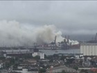 Nuvem tóxica vaza no Porto do Guarujá, no litoral de São Paulo