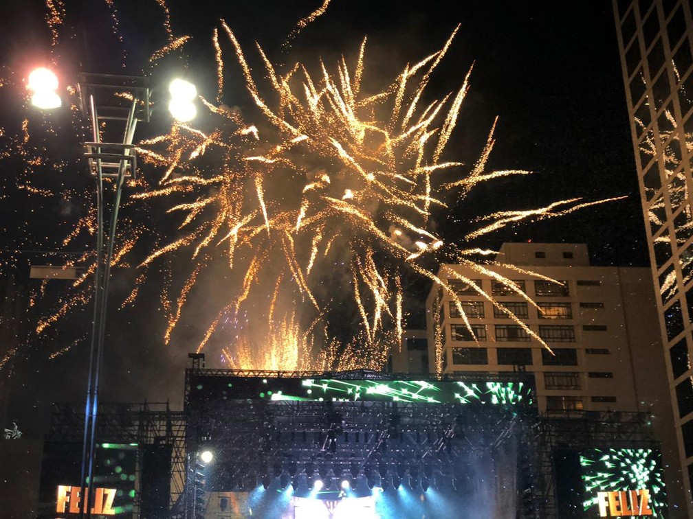 Réveillon 2019 na Avenida Paulista contou com fogos silenciosos. — Foto: Rafael Ihara / G1