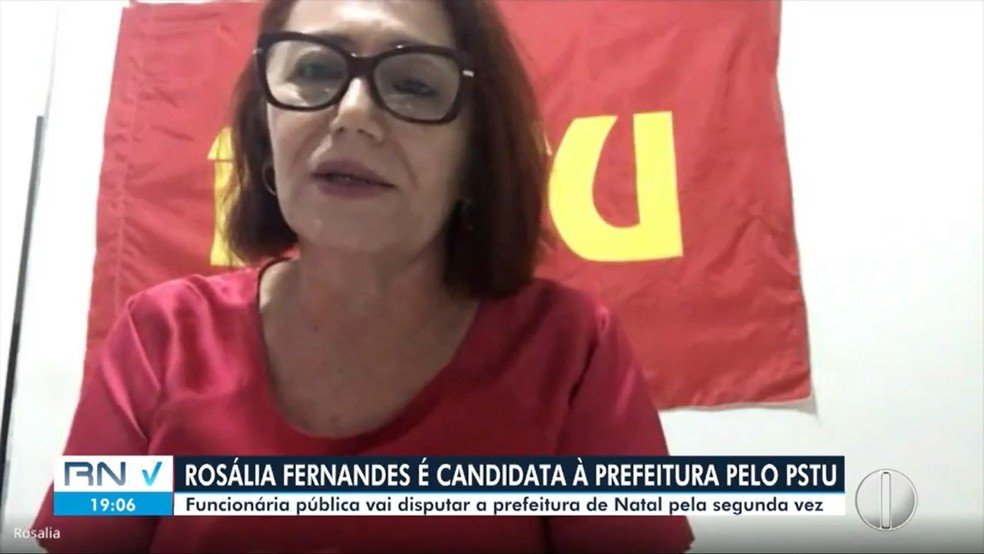 PSTU oficializa candidatura de Rosália Fernandes para Prefeitura de Natal — Foto: Reprodução/Inter TV Cabugi