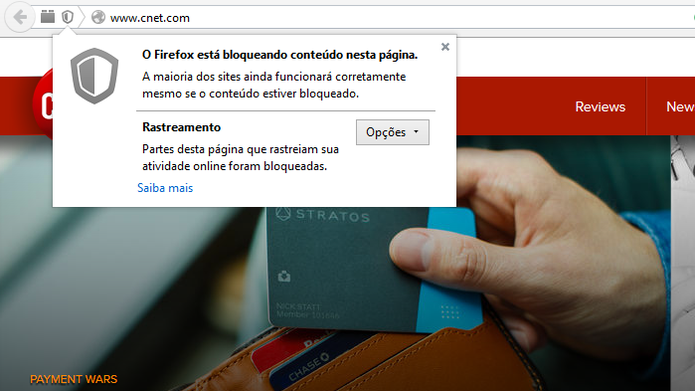 Proteção contra rastreamento do Firefox evita que sites possam identificar usuários (Foto: Reprodução/Firefox)
