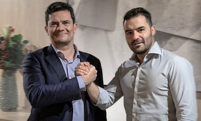 Sergio Moro com Arthur do Val, seu ex-candidato em São Paulo