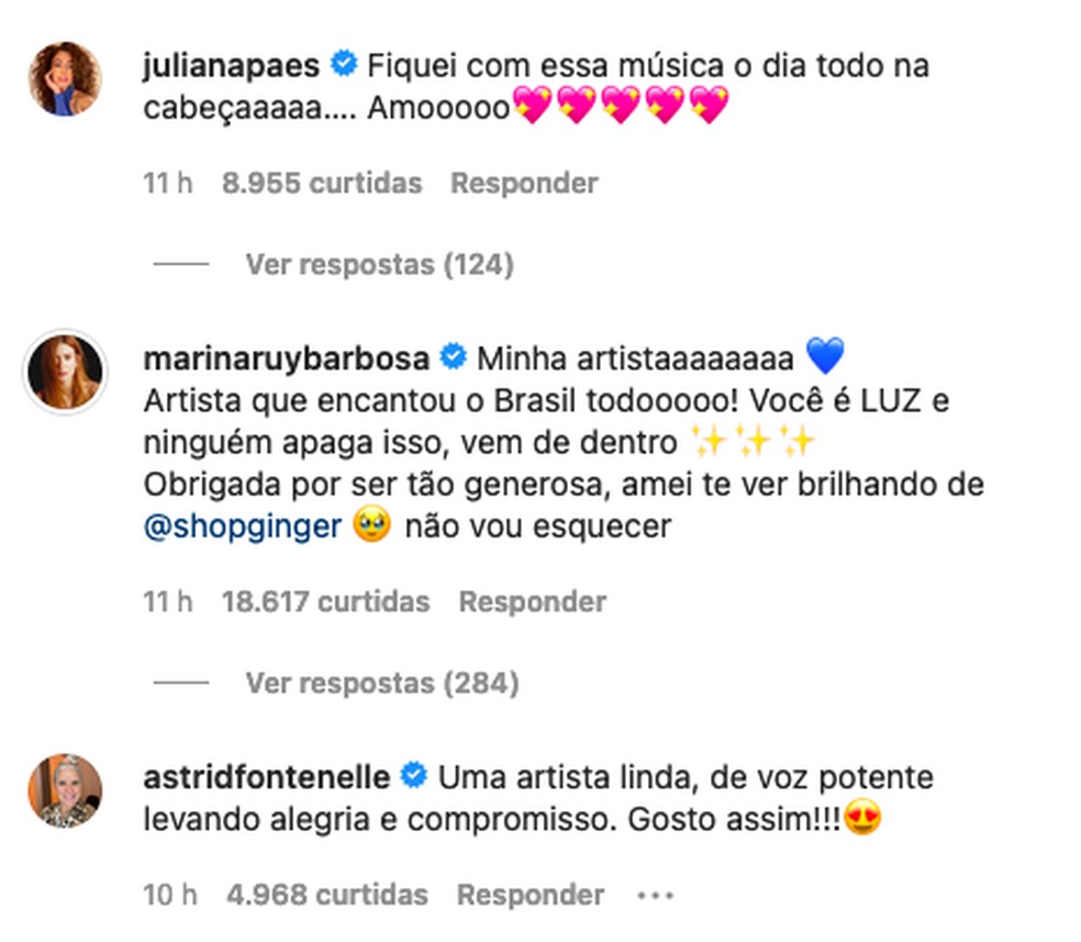 Famosos defendem Juliette — Foto: Reprodução/Instagram