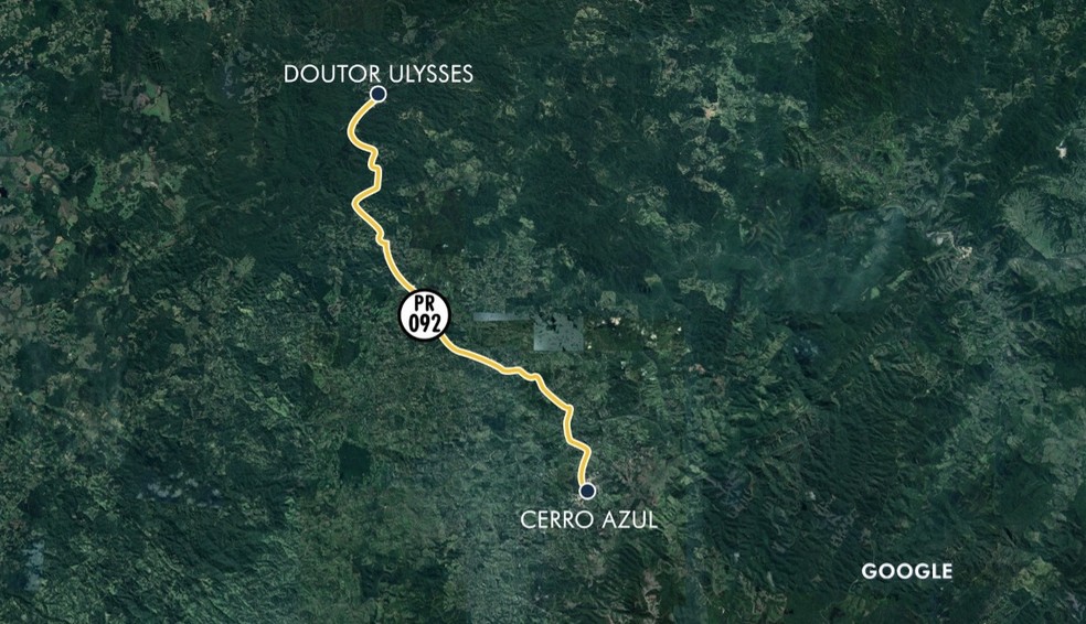 Local onde aconteceu acidente com veículo que levava mais de 20 pessoas, na Região de Curitiba — Foto: RPC/Reprodução