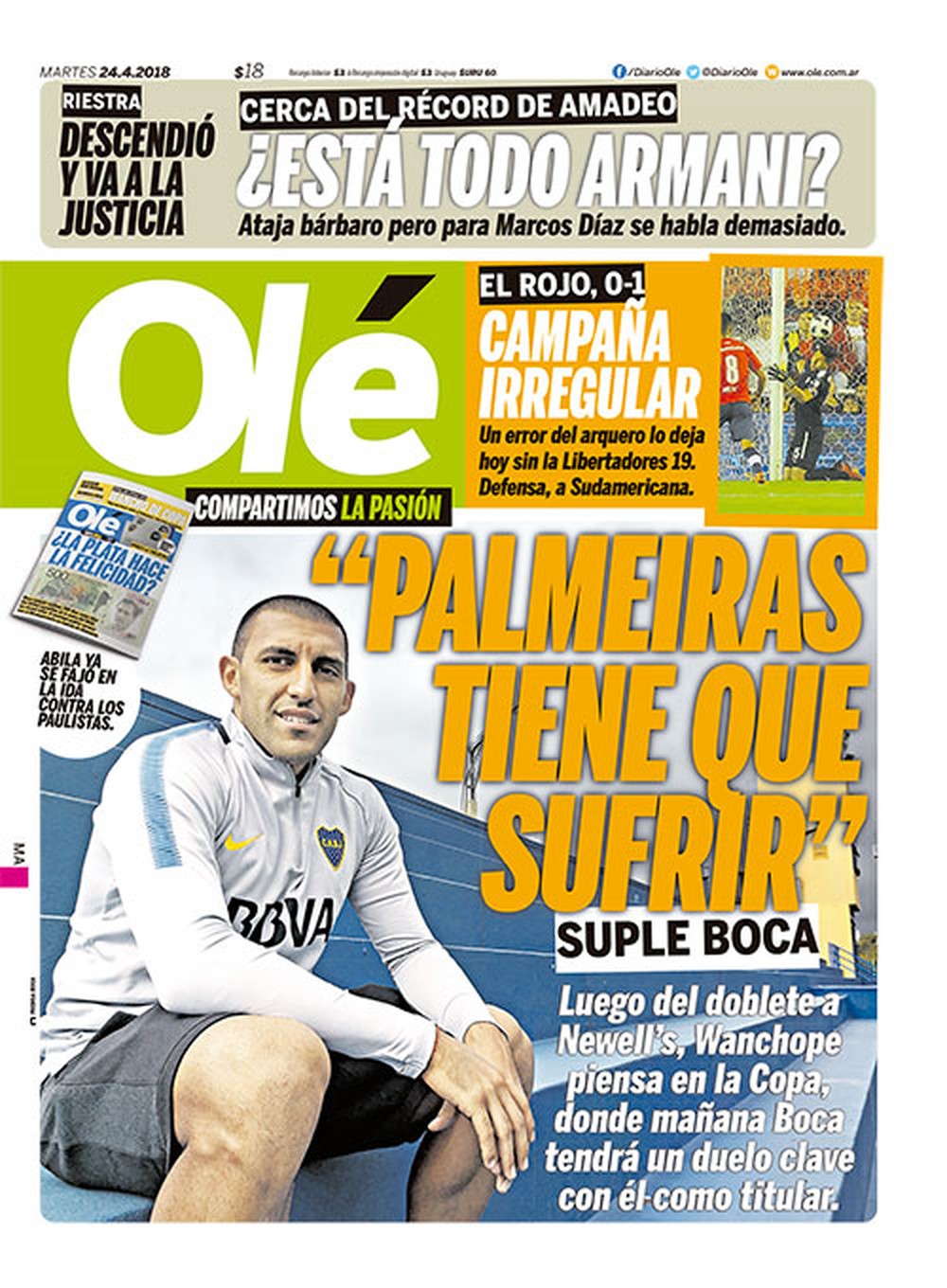 Atacante do Boca Juniors diz: 