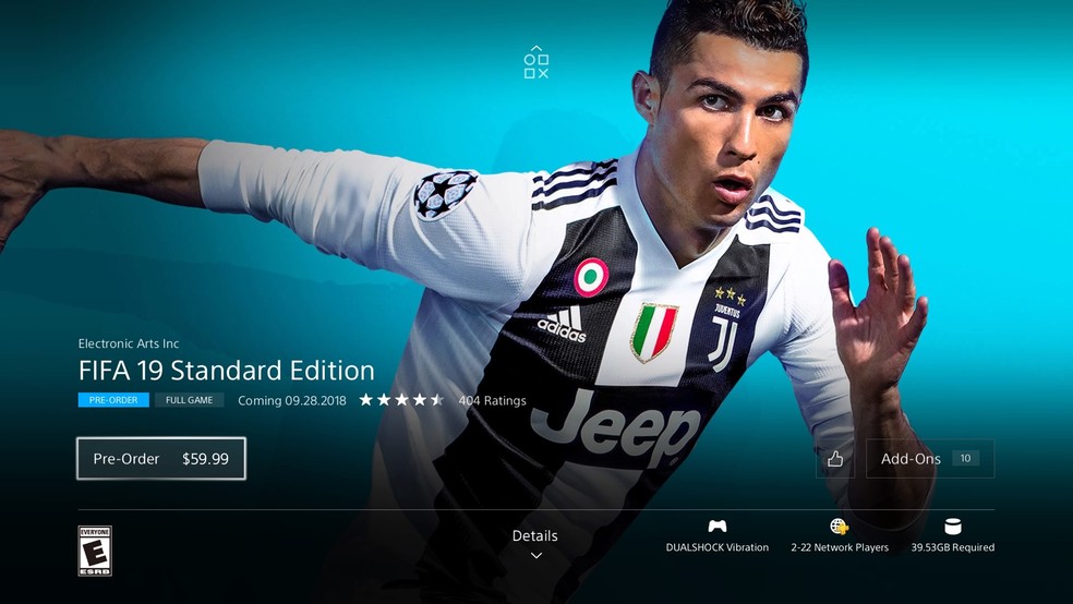 Página de FIFA 19 na PlayStation Store — Foto: Reprodução/André Mello