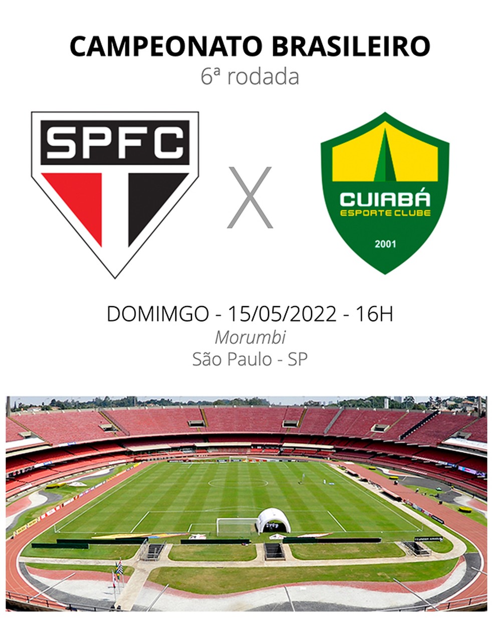 Ficha - São Paulo x Cuiabá — Foto: ge