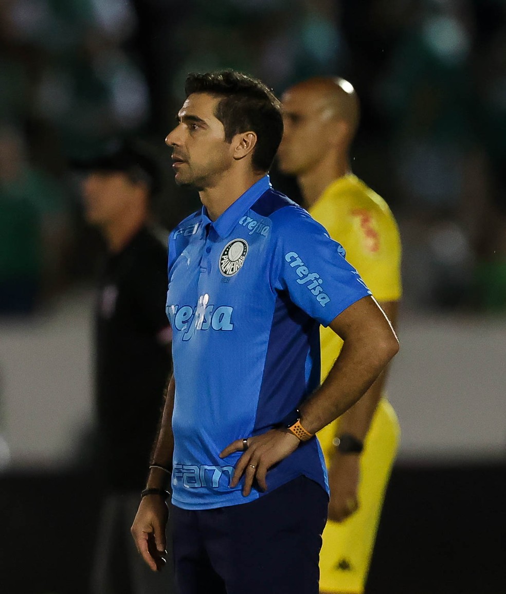 Abel Ferreira, técnico do Palmeiras, na vitória contra o Botafogo-SP, na última quinta-feira — Foto: Cesar Greco/Palmeiras