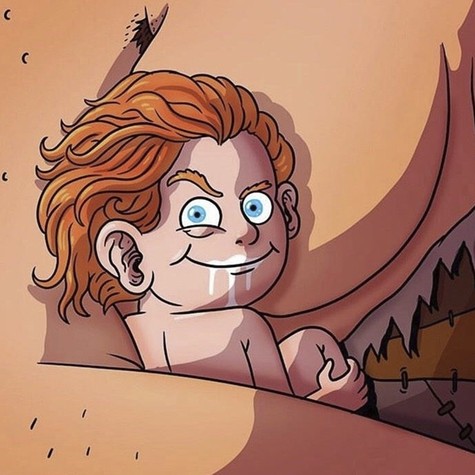 Imagem do Tormund de 'Game of Thrones' no colo da Giganta bomba na internet (Foto: Reprodução)