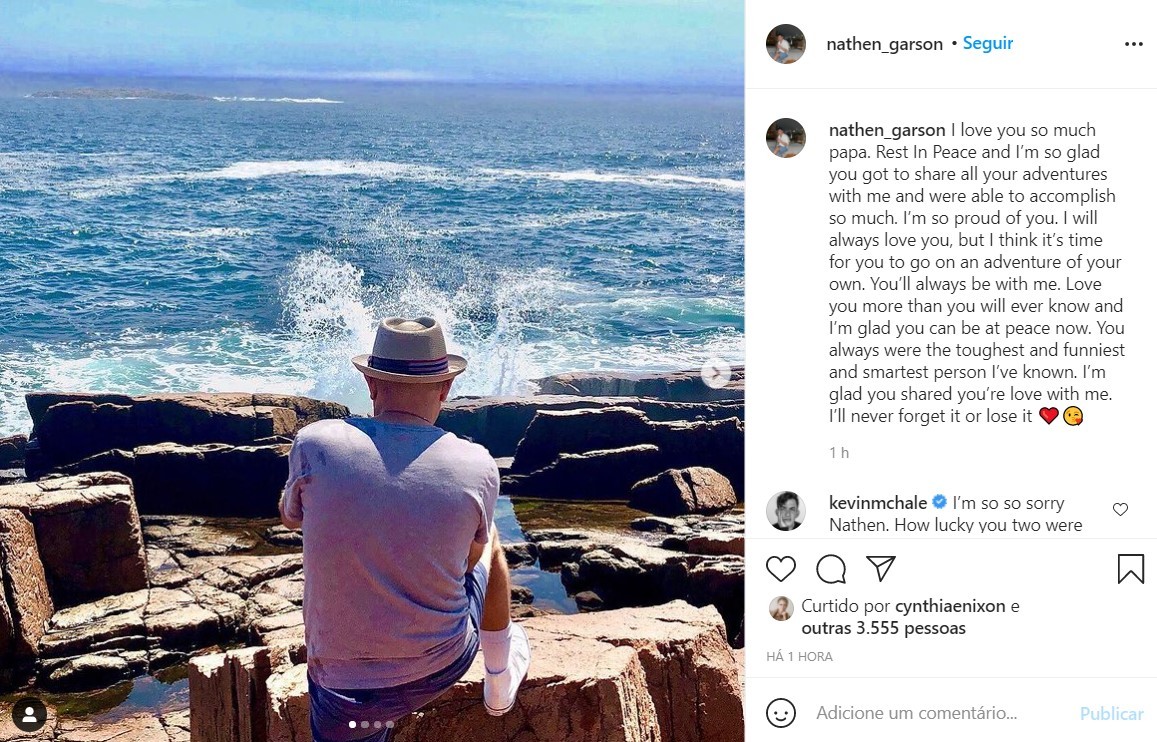 O filho do ator, Nathen Garson, escreveu uma mensagem carinhosa para ele (Foto: reprodução/instagram)