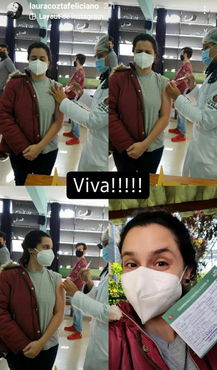 Laura Feliciano é vacinada contra Covid-19 (Foto: Reprodução/Instagram)